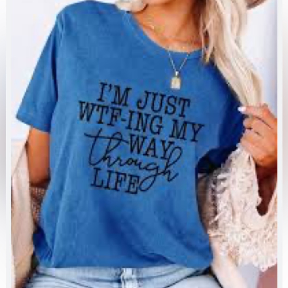 Lilicloth Women’s short sleeve Tee In Blue New Size Medium